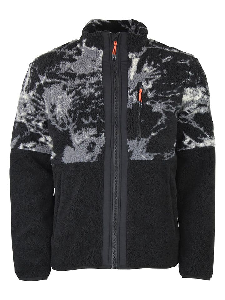 Peak Mountain Kurtka polarowa "Cefran" w kolorze czarno-szarym rozmiar: 3XL