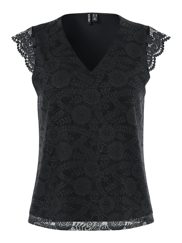 Pieces Bluzka "Olline" w kolorze czarnym rozmiar: XS