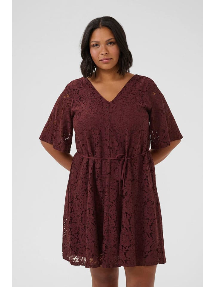 KAFFE curve Sukienka "Nima" w kolorze bordowym rozmiar: 50