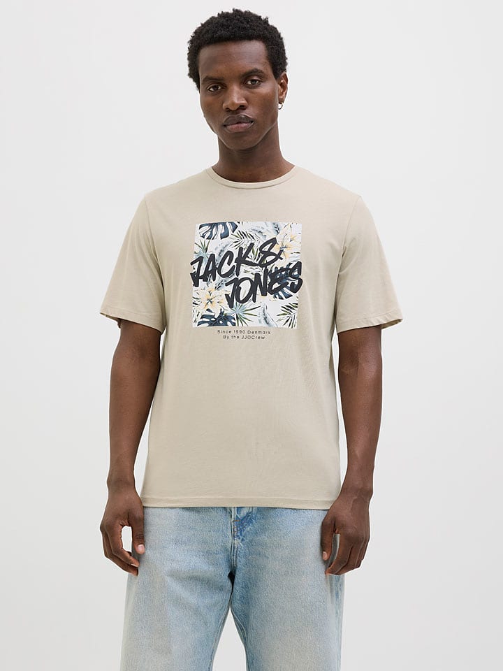 Jack & Jones Koszulka "Hawaii" w kolorze kremowym rozmiar: L