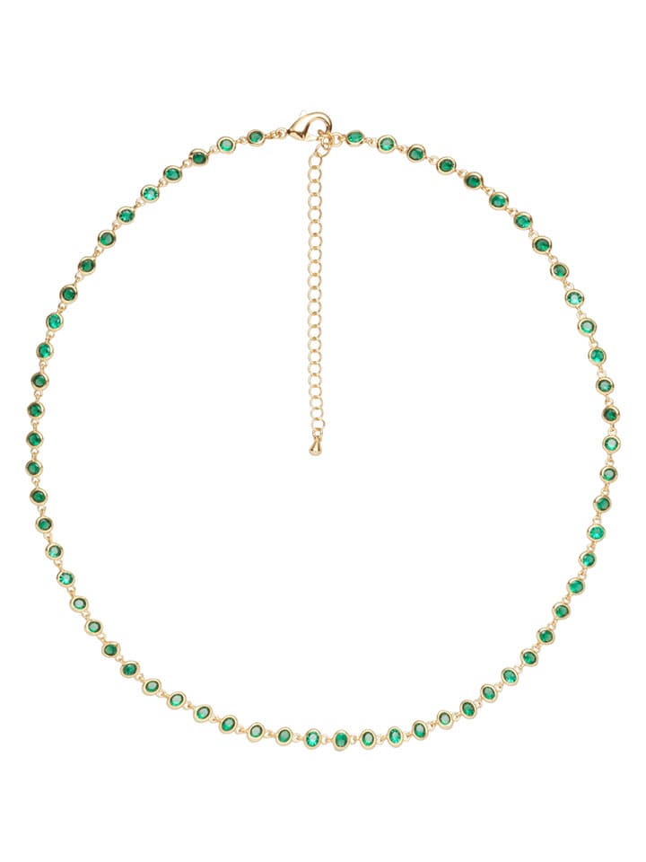 U.S. Polo Assn. Pozłacany naszyjnik z kamieniami ozdobnymi - dł. 37 cm rozmiar: onesize