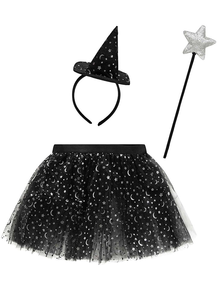 amscan 3-częściowy zestaw czarownicy w kolorze czarnym z gwiazdami rozmiar: onesize