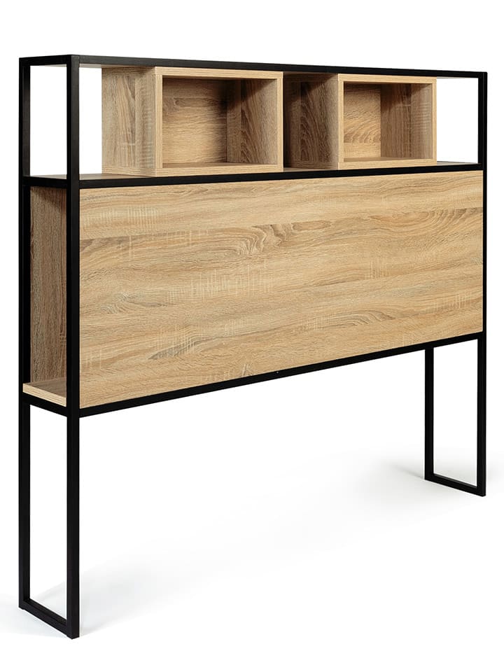 IDOMYA Essentials Zagłówek łóżka w kolorze jasnobrązowo-czarnym - 145 x 120 x 20 cm rozmiar: onesize