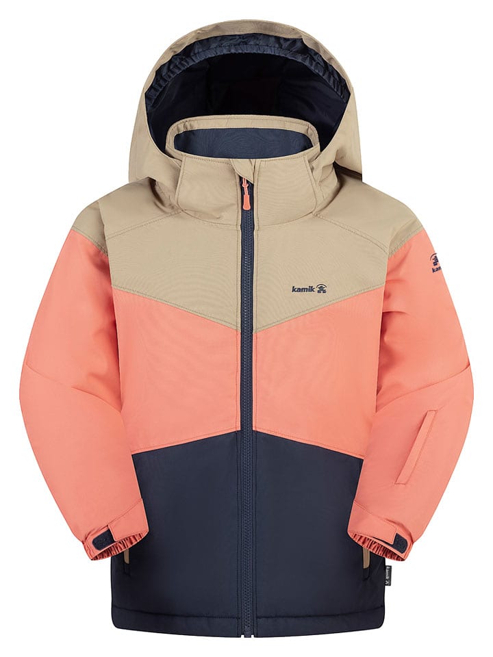 Kamik Kurtka zimowa w kolorze granatowo-brzoskwiniowym rozmiar: 152