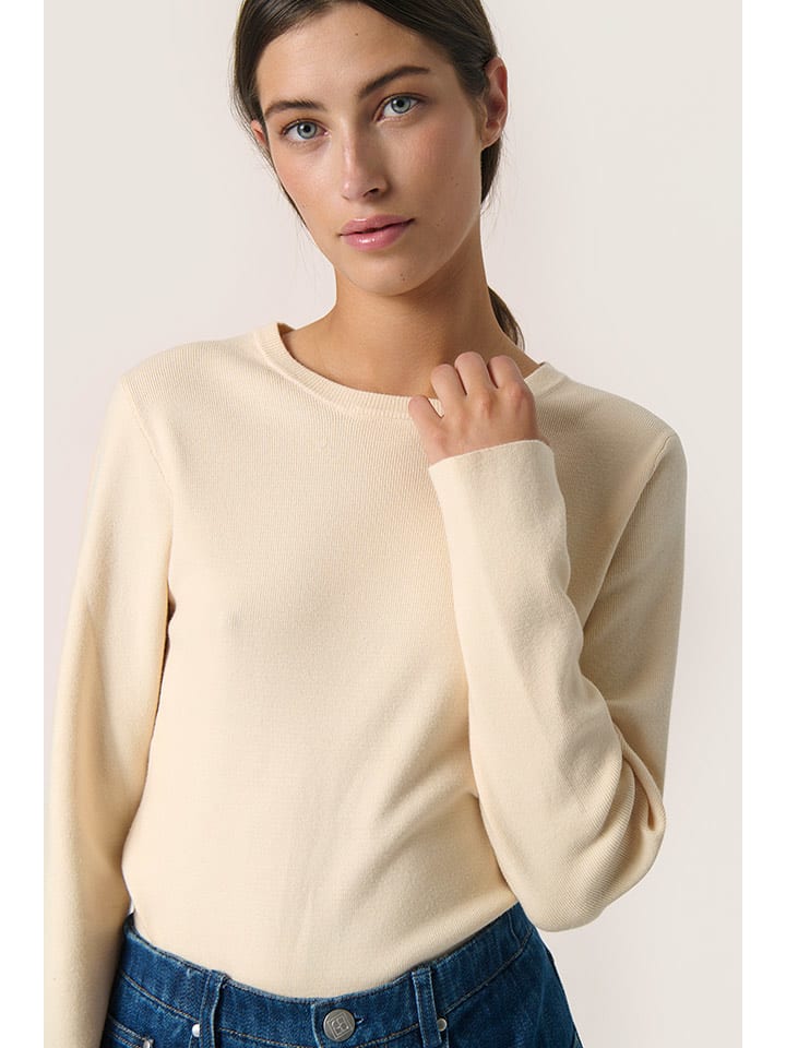 Soaked in Luxury Sweter w kolorze beżowym rozmiar: M