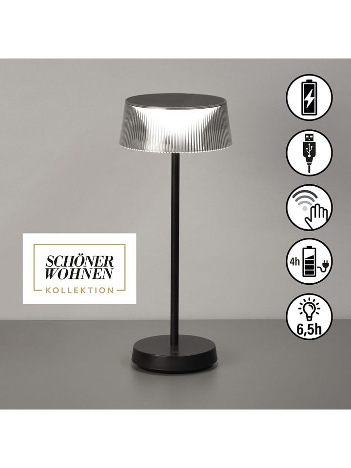 FH Lighting Lampa stołowa LED "Torre" w kolorze czarnym - wys. 36,5 x Ø 15,4 cm rozmiar: onesize
