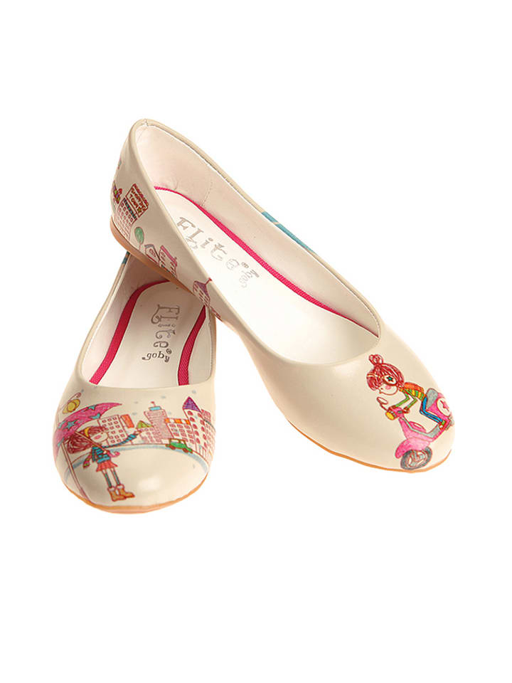 Goby Baleriny w kolorze beżowym ze wzorem rozmiar: 41