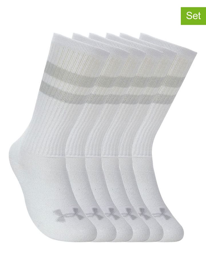 Under Armour Skarpety sportowe (6 par) "Essential" w kolorze biało-jasnoszarym rozmiar: XL