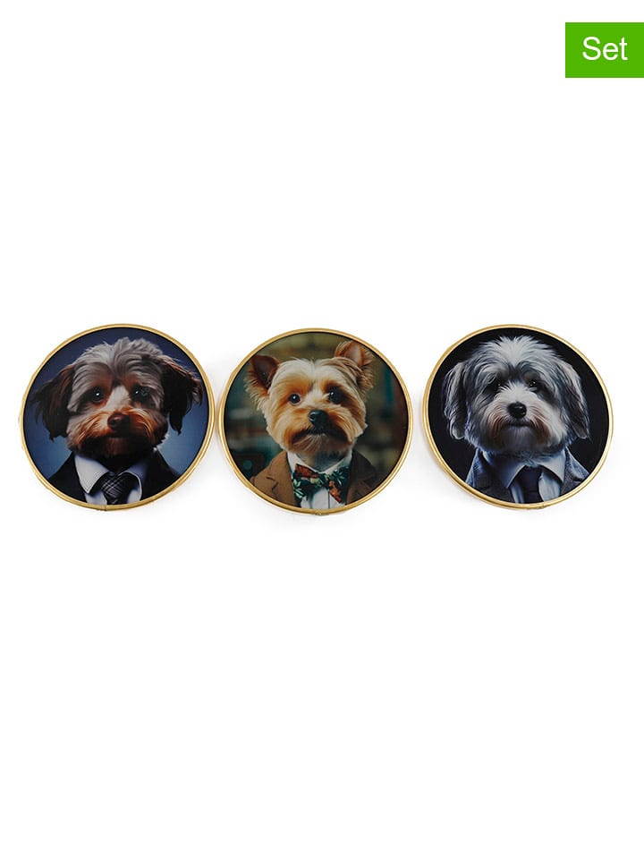 SiL Interiors Podkładki (3 szt.) ze wzorem - Ø 10 cm rozmiar: onesize