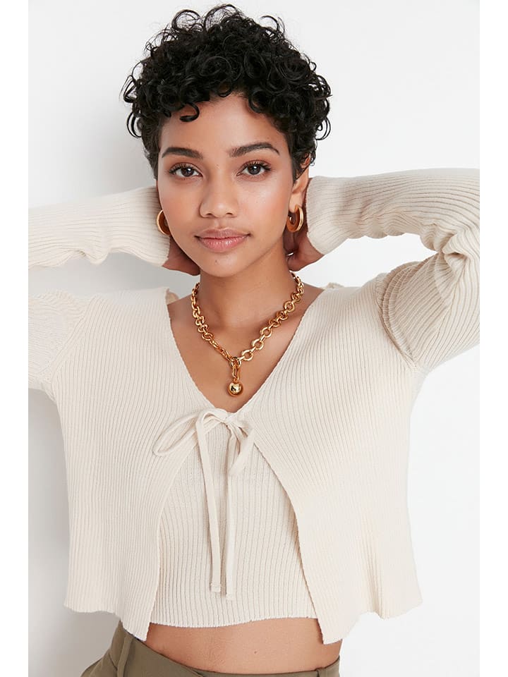 trendyol Kardigan w kolorze jasnoszarym rozmiar: M