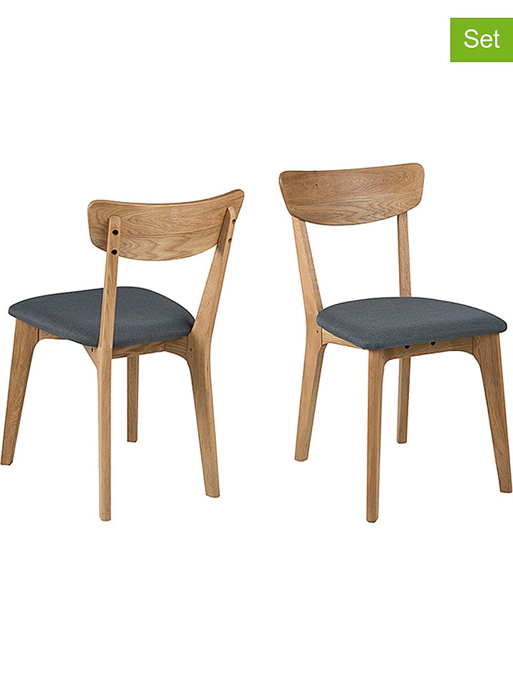 Actona Krzesła (2 szt.) "Taxi" w kolorze brązowo-szarym do jadalni - 45 x 84 x 49 cm rozmiar: onesize