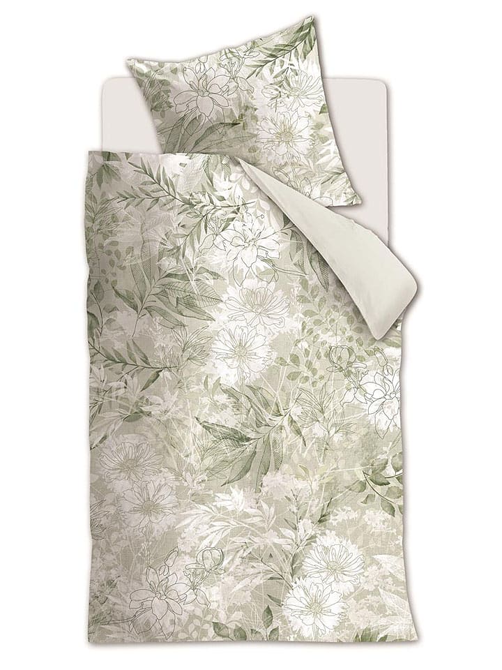 Ambiante Komplet pościeli "Lilium" w kolorze zielonym rozmiar: 135x200 cm