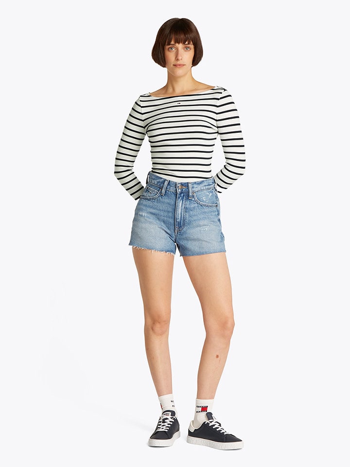 TOMMY JEANS Koszulka w kolorze czarno-białym rozmiar: S