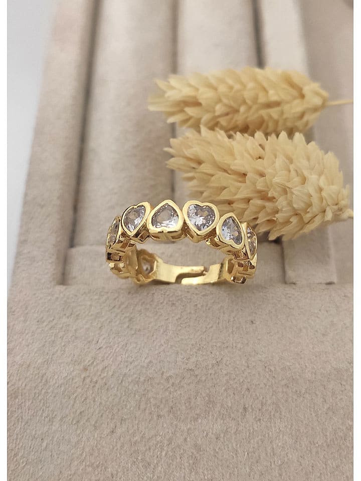 Nakkash Pozłacany pierścionek z cyrkoniami rozmiar: onesize