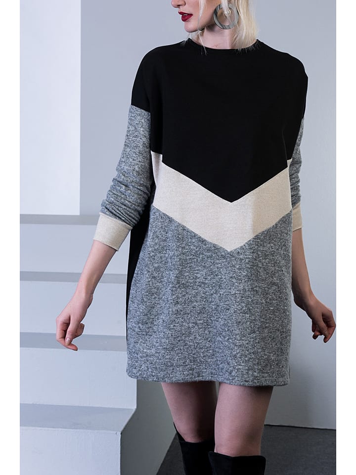 LA Angels Sukienka dzianinowa w kolorze czarno-szarym rozmiar: M