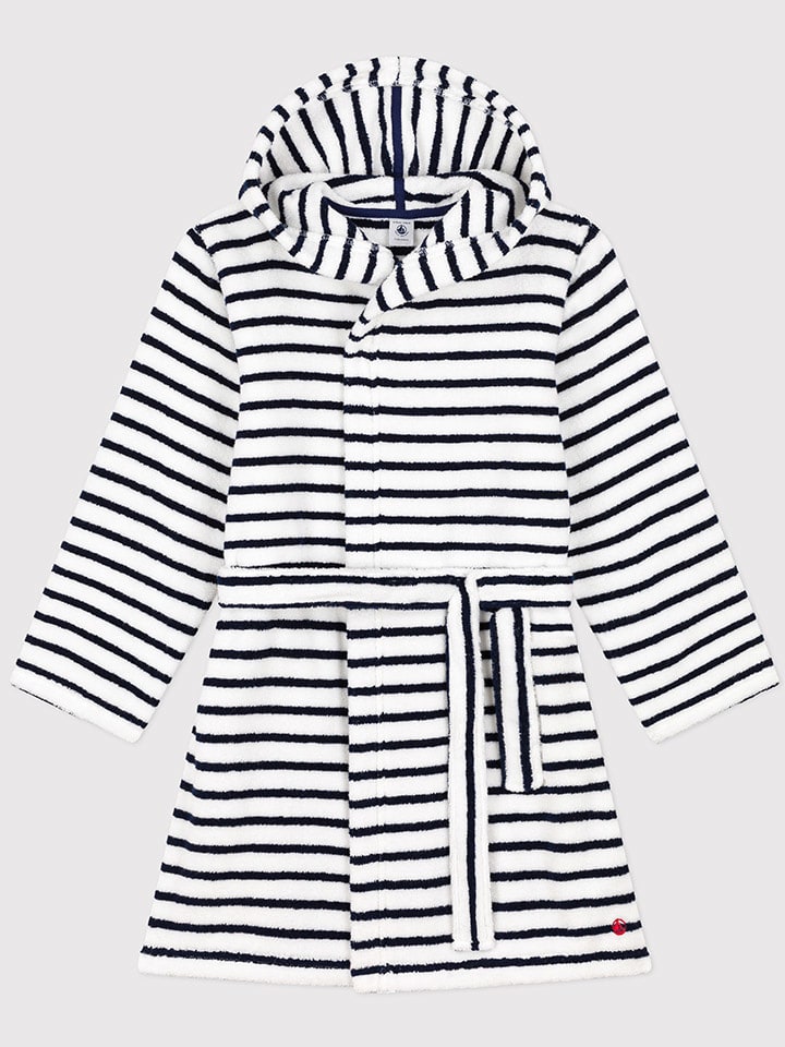 PETIT BATEAU Szlafrok w kolorze granatowo-białym rozmiar: 140-152