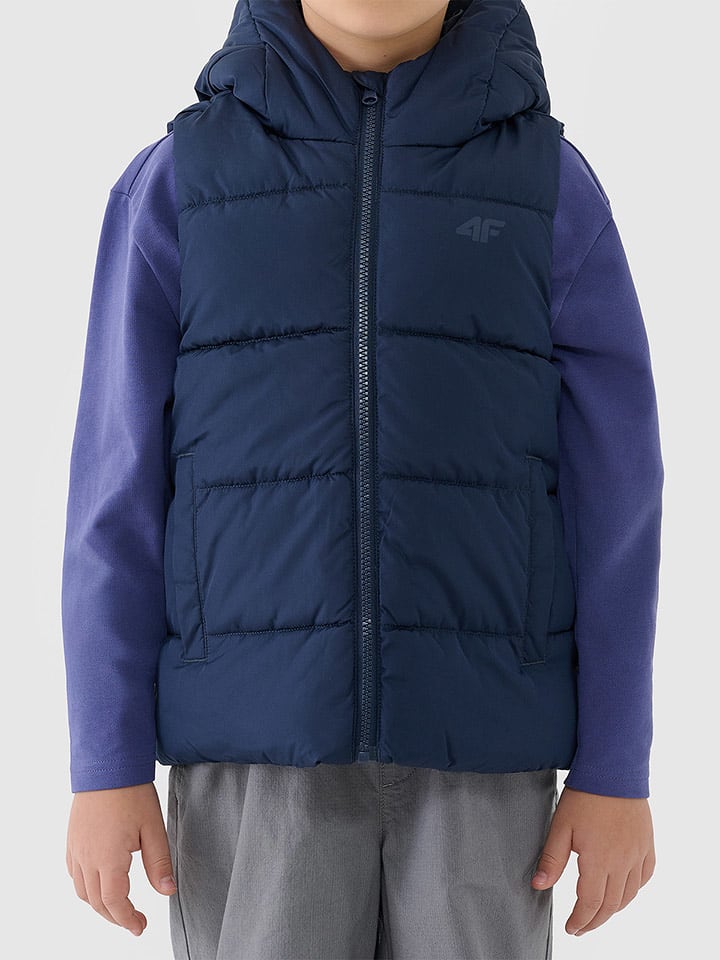 4F Kamizelka pikowana w kolorze granatowym rozmiar: 152