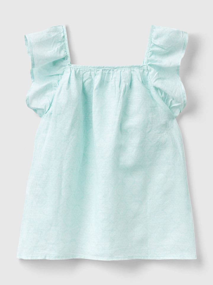 Benetton Lniany top w kolorze turkusowym rozmiar: 130