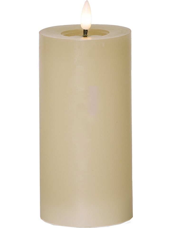 STAR Trading Świeca LED "Flame Flow Pillar" w kolorze beżowym - wys. 17,5 x Ø 7,5 cm rozmiar: onesize
