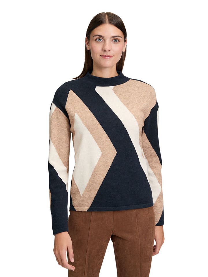Betty Barclay Sweter w kolorze granatowo-beżowym rozmiar: 46