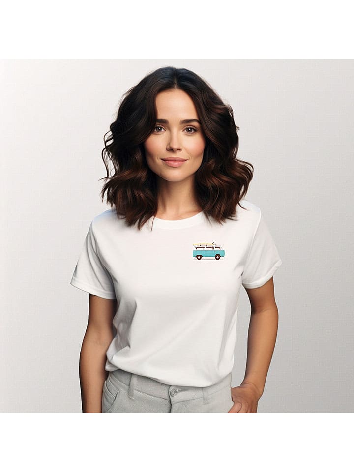 WOOOP Koszulka "Blue van" w kolorze białym rozmiar: XXL