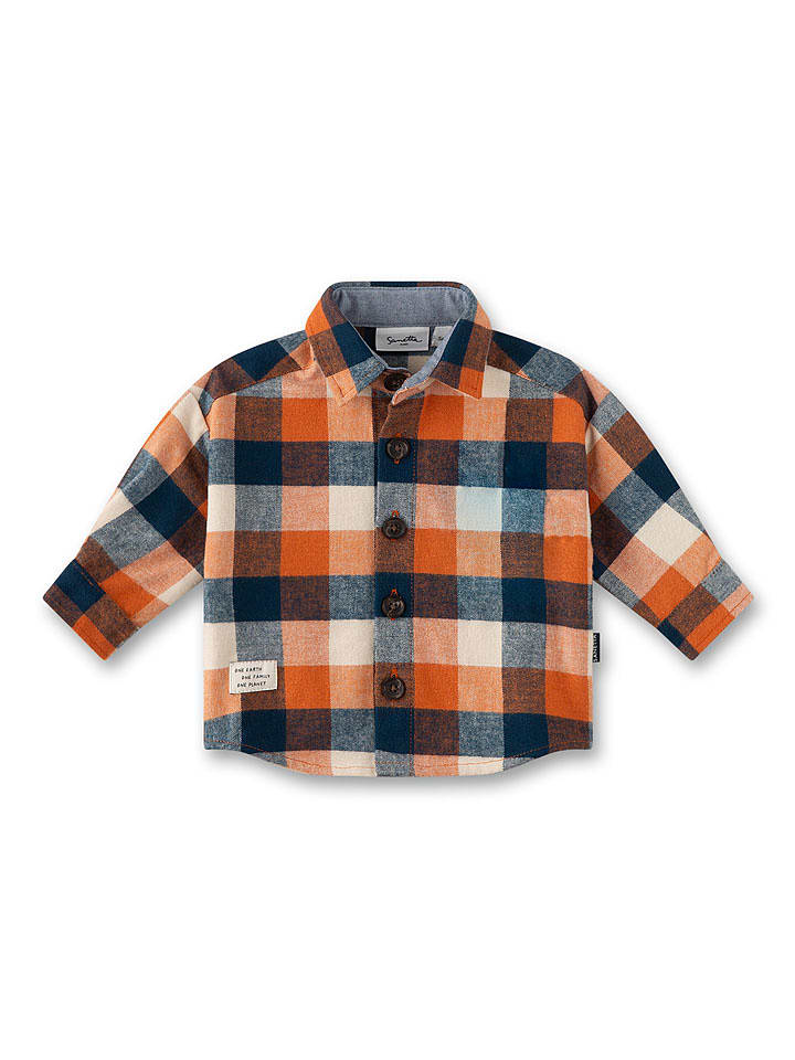 Sanetta Kidswear Koszula w kolorze beżowo-pomarańczowo-granatowym rozmiar: 74