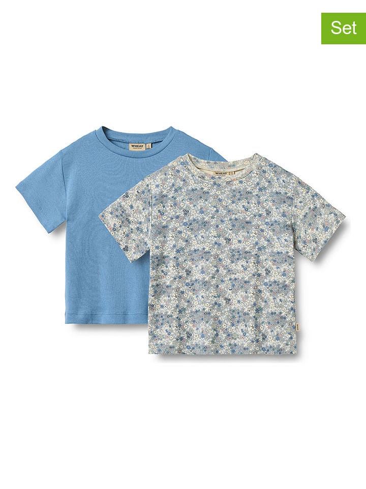 Wheat Koszulki (2 szt.) w kolorze błękitno-białym rozmiar: 128