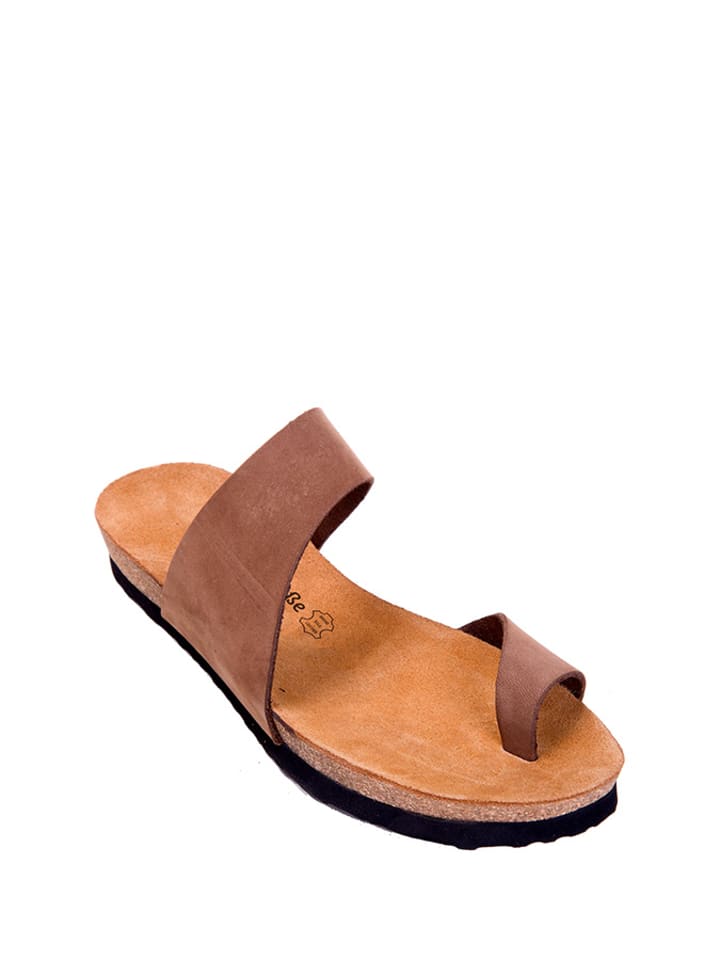 Comfortfusse Skórzane japonki w kolorze piaskowym rozmiar: 41