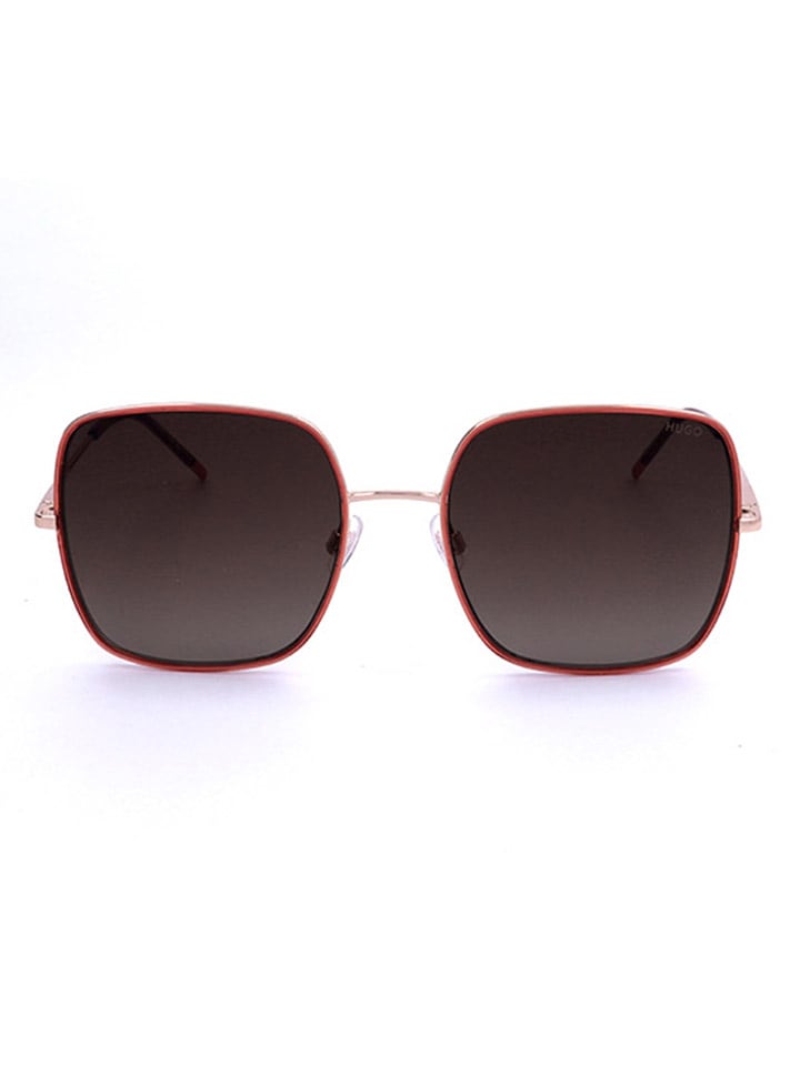 HUGO Damskie okulary przeciwsłoneczne w kolorze złoto-pomarańczowo-czarnym rozmiar: 58