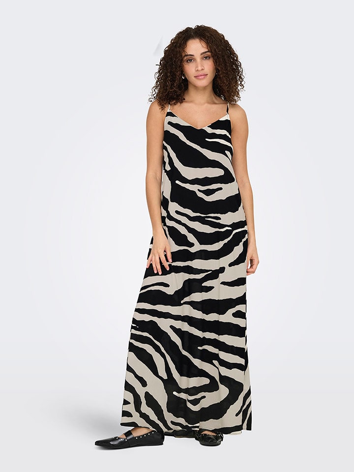 ONLY Sukienka "Nova" w kolorze beżowo-czarnym rozmiar: XS