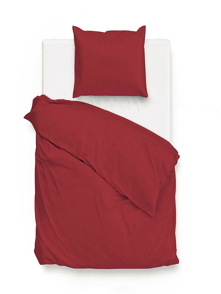 Zo!Home Komplet pościeli w kolorze czerwonym z mako-satyny rozmiar: 260x220 cm