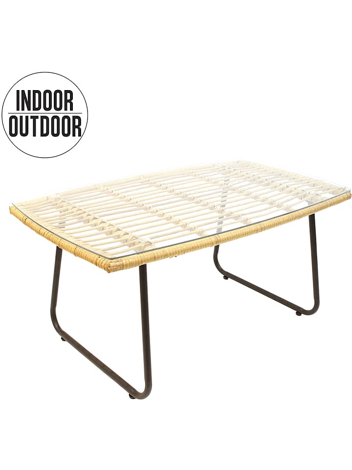 Garden Spirit Stolik ogrodowy "Surabaya" w kolorze beżowo-czarnym - 95 x 42 x 55 cm rozmiar: onesize