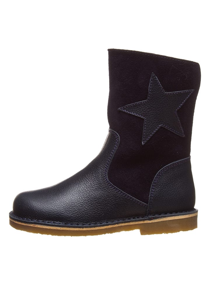 kmins Skórzane kozaki w kolorze granatowym rozmiar: 28