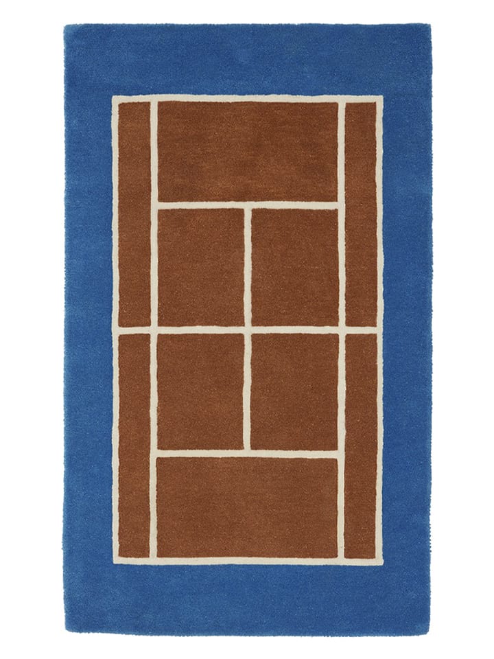 OYOY mini Dywan "Tennis" w kolorze niebiesko-jasnobrązowym - 150 x 88 cm rozmiar: onesize