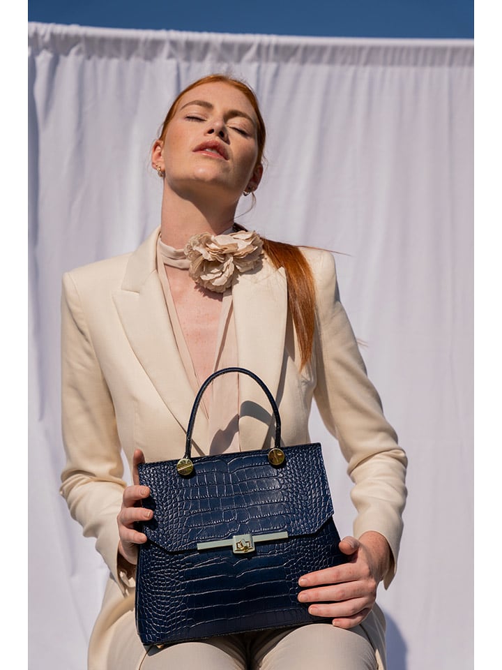 Christian Laurier Skórzana torebka "Emy" w kolorze granatowym - 27 x 19 x 12 cm rozmiar: onesize