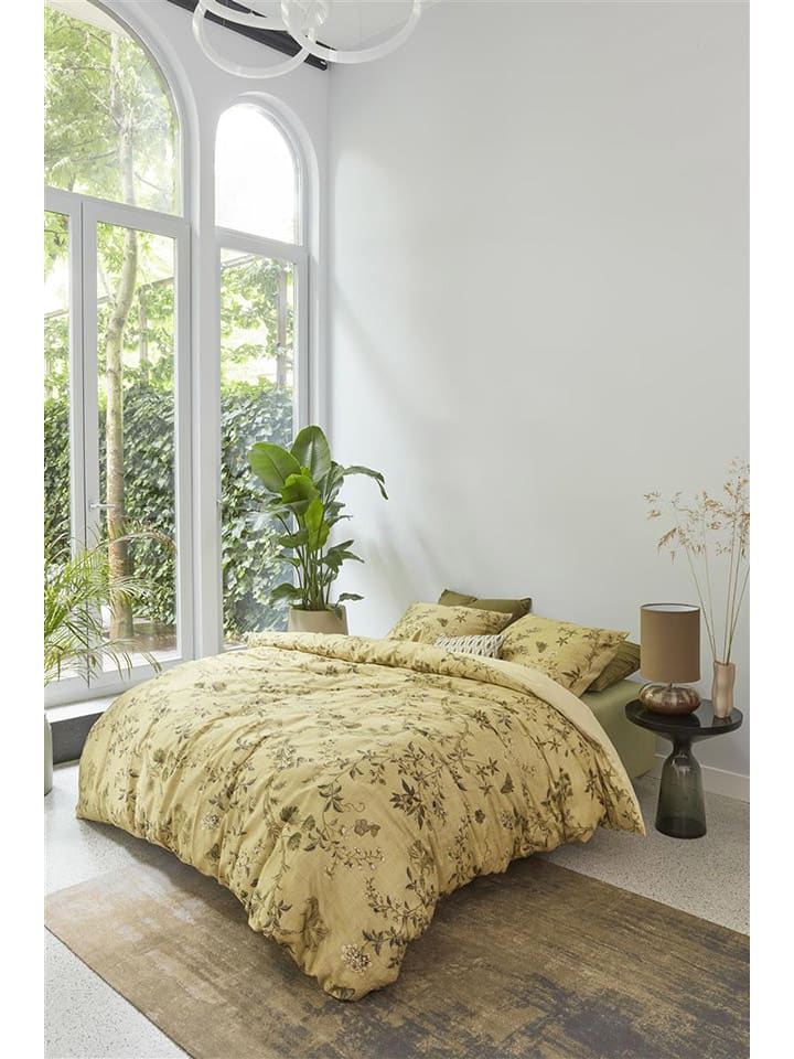 Beddinghouse Komplet pościeli satynowej "Charlotte" w kolorze oliwkowym rozmiar: 135x200 cm