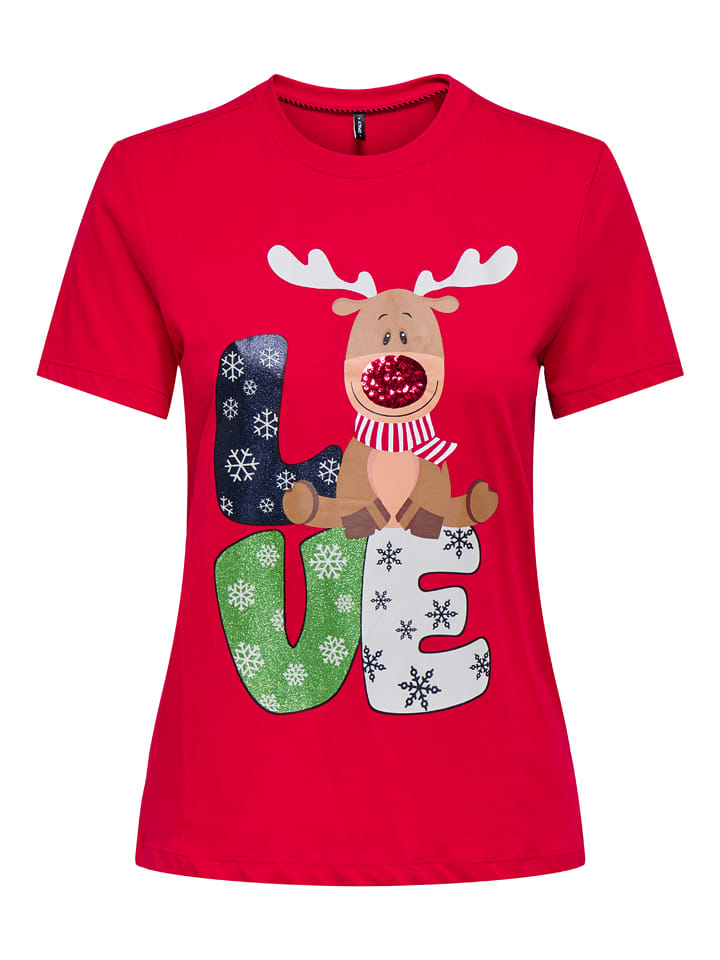 ONLY Koszulka w kolorze czerwonym rozmiar: L