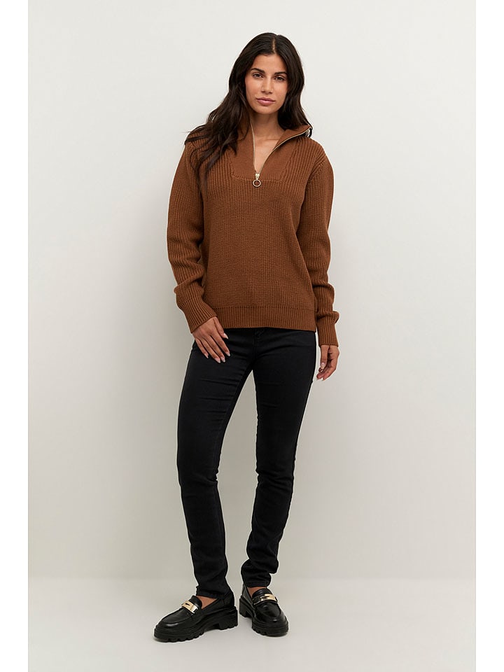 Kaffe Sweter "Lioa" w kolorze jasnobrązowym rozmiar: M