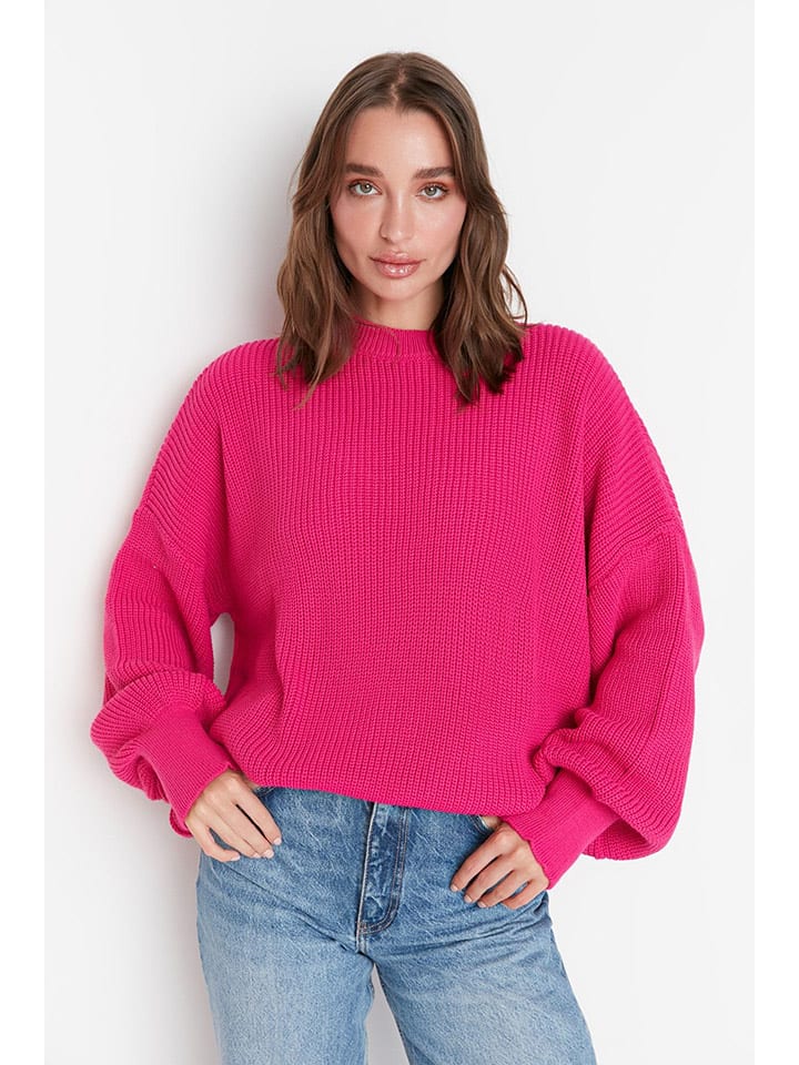 trendyol Sweter w kolorze różowym rozmiar: L