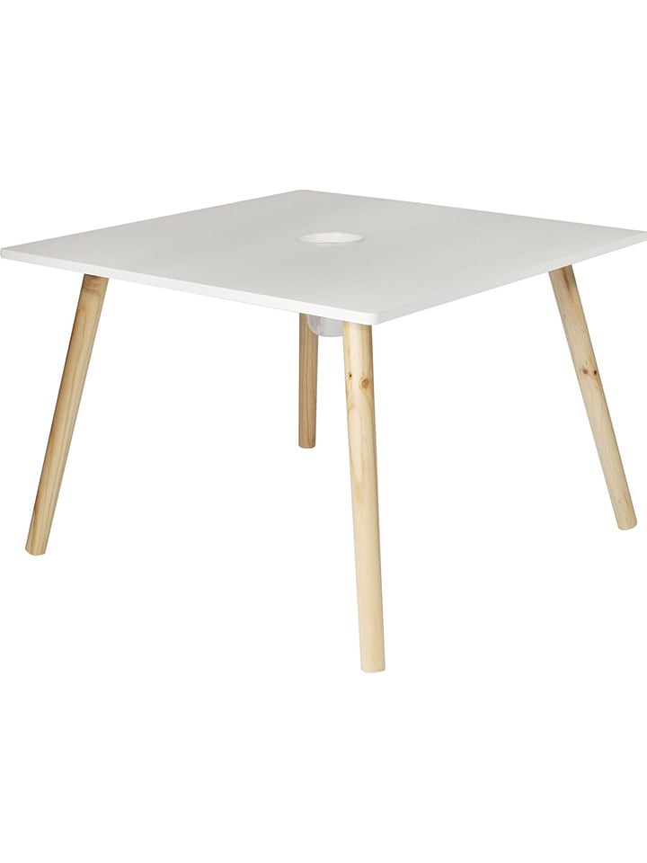 The Home Deco Kids Stolik w kolorze biało-jasnobrązowym do malowania - 60 x 45 x 60 cm rozmiar: onesize