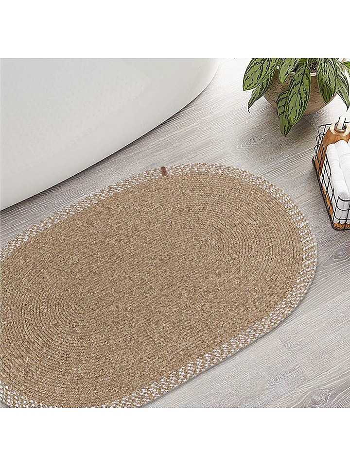 ABERTO DESIGN Dywan bawełniany w kolorze beżowym rozmiar: 50x80 cm