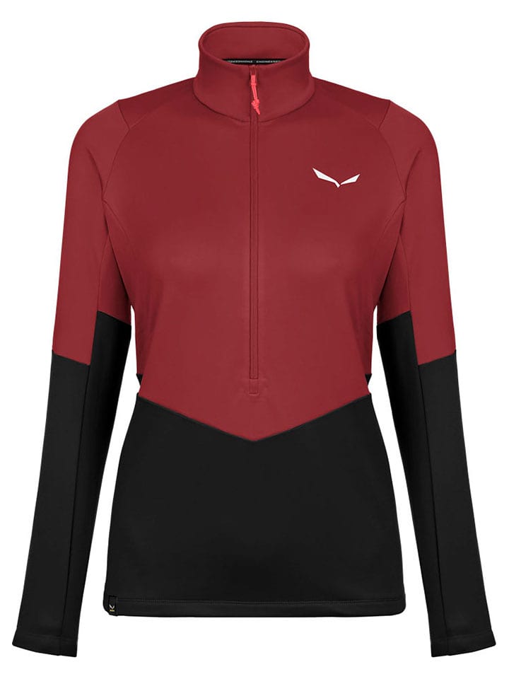 Salewa Bluza polarowa "Puez" w kolorze czarno-czerwonym rozmiar: 40