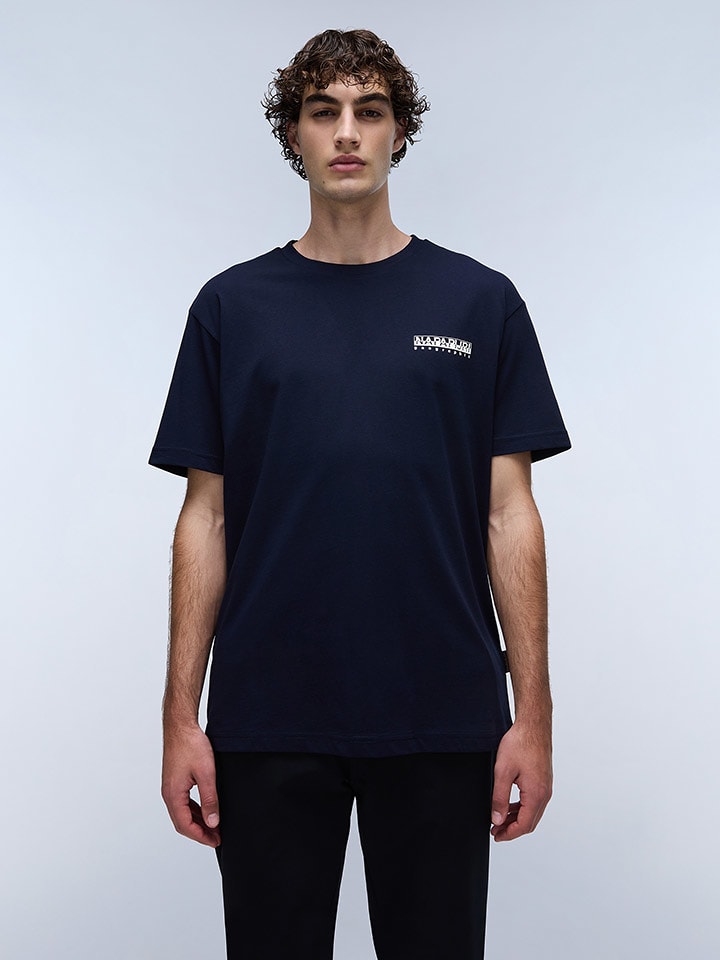 Napapijri Koszulka "Linth" w kolorze granatowym rozmiar: XS