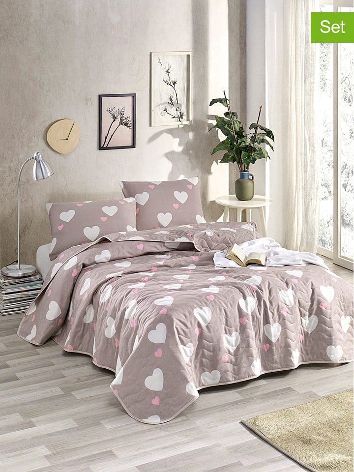 Colourful Cotton 3-częściowy zestaw w kolorze jasnoróżowym rozmiar: 240x220 cm