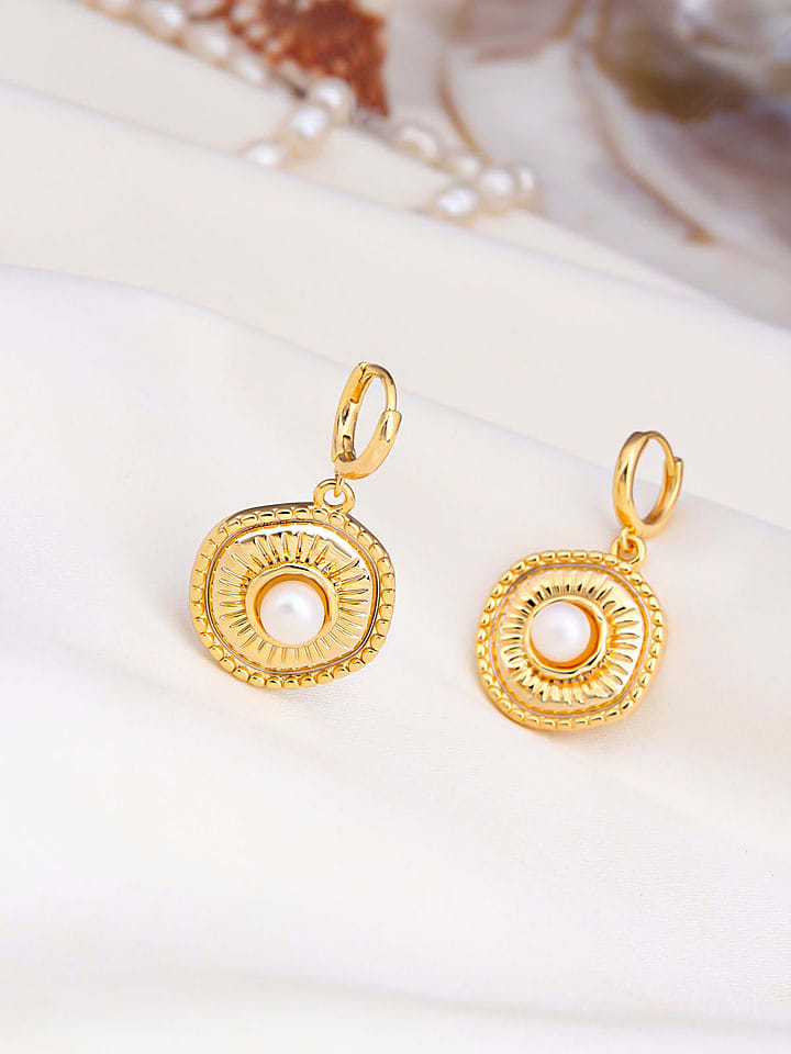 Pierres de Jade Pozłacane kolczyki z perłami rozmiar: onesize