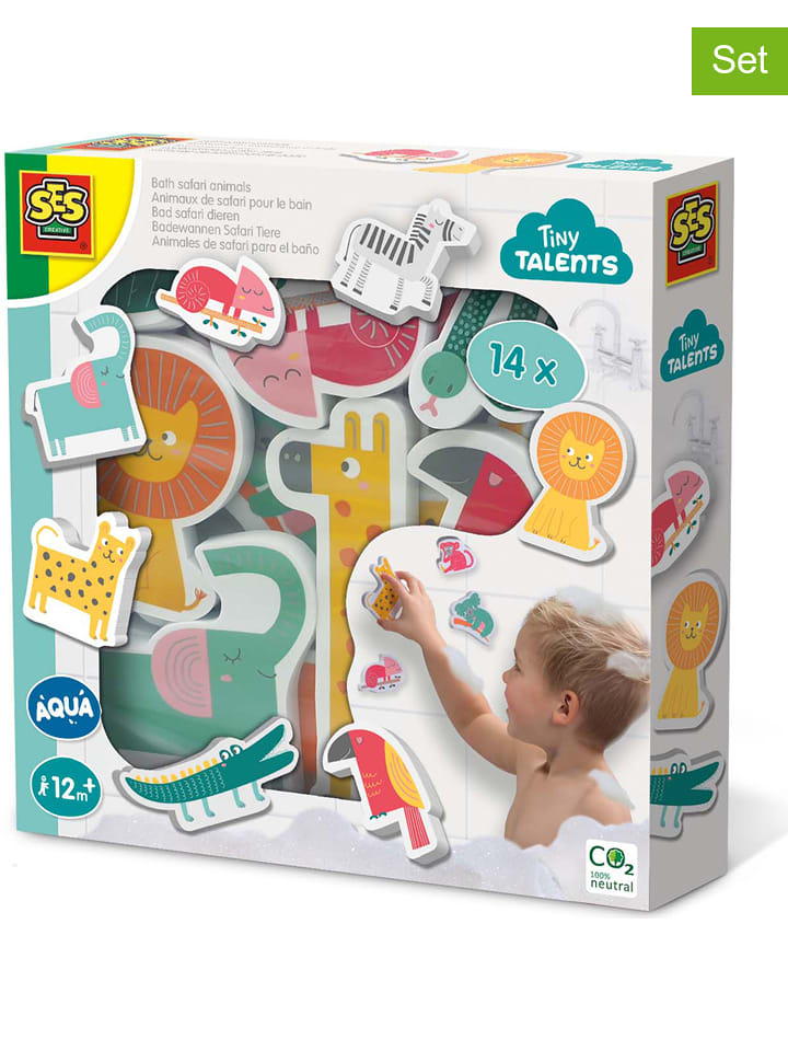 SES 14-częściowy zestaw piankowych zwierzątek "Safari" - 12 m+ rozmiar: onesize
