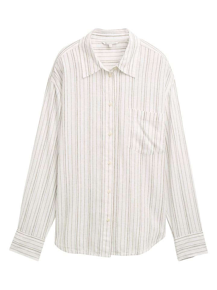 TOM TAILOR Denim Koszula w kolorze kremowo-oliwkowym rozmiar: XS