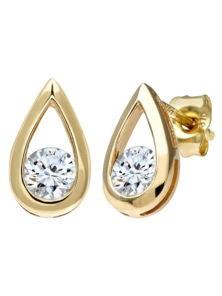 Revoni Złote kolczyki-wkrętki z diamentami rozmiar: onesize