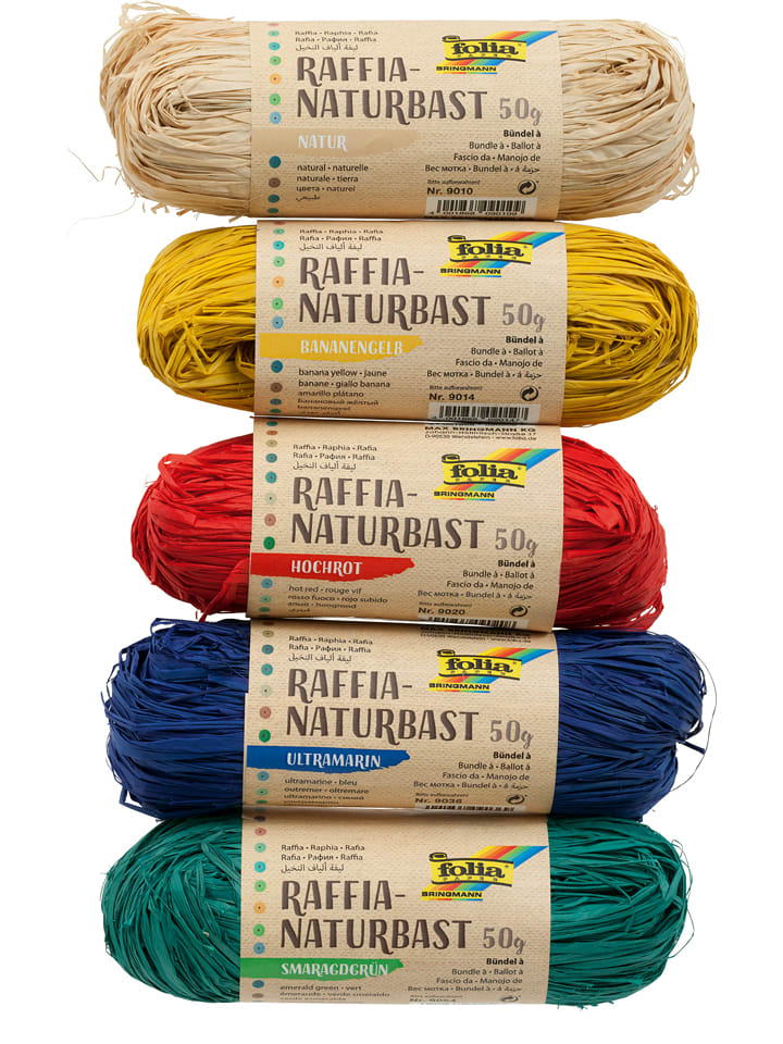 folia PAPER Naturalna rafia w różnych kolorach - 5 x 50 g rozmiar: onesize