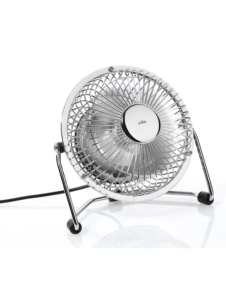 Cilio Wentylator stołowy "Vento" w kolorze srebrnym - wys. 14,5 cm rozmiar: onesize